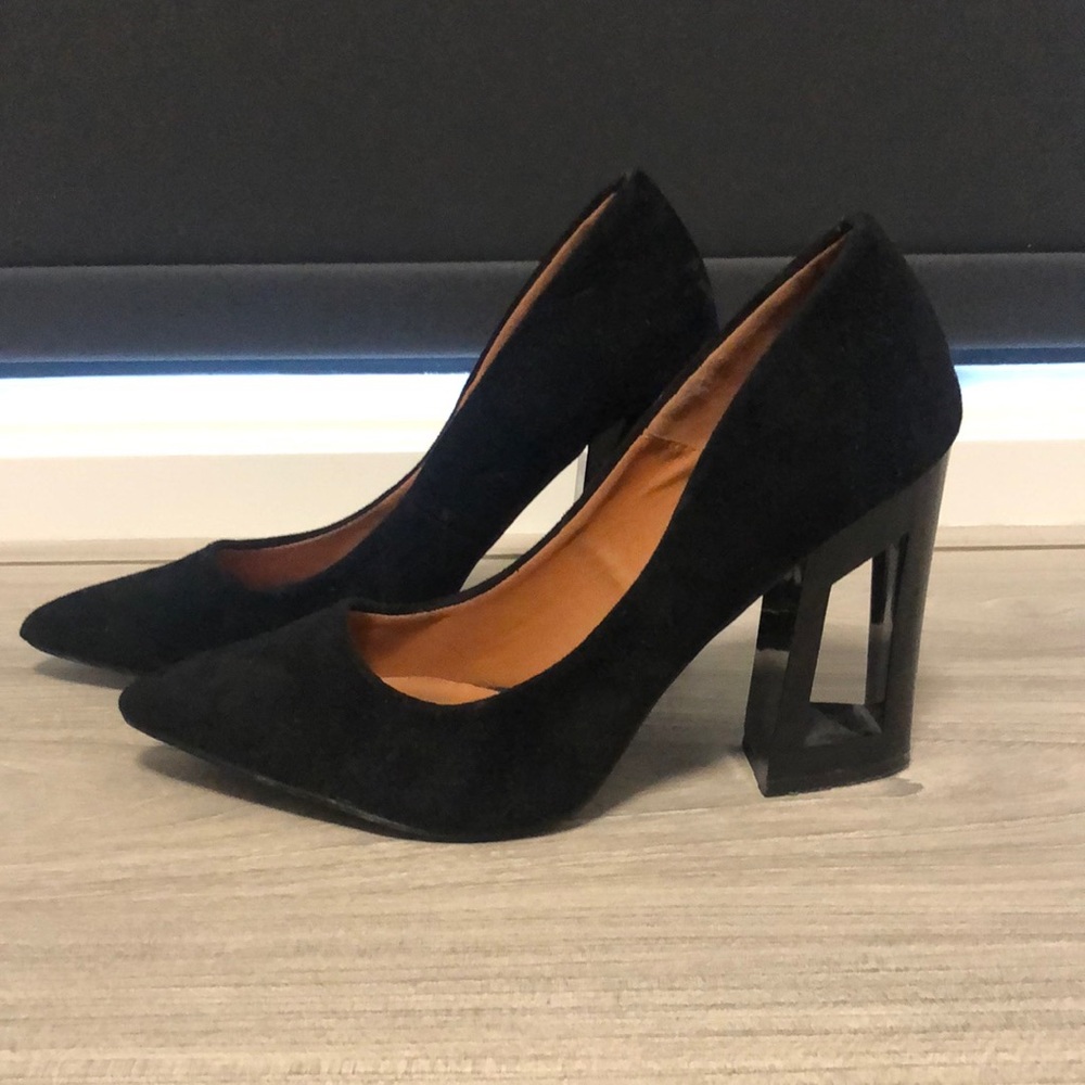 Black “Missing Heel” Heels